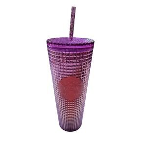 Starbucks Summer 2021 Purple & Red Ombre 24 oz Grid Venti Cold Cup Tumbler